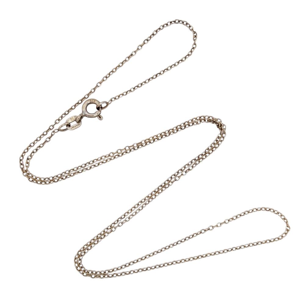 Vintage Italy Gold-Tone Sterling Silver 925 Cable Link Chain Necklace 18"